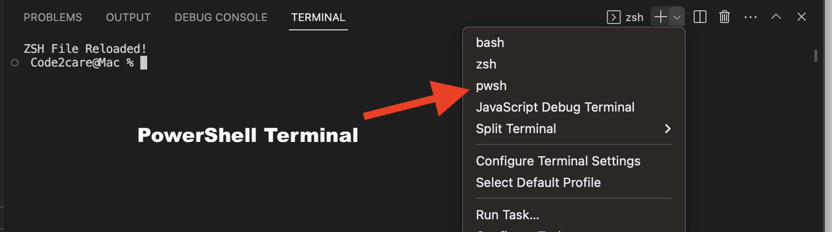 Open PowerShell Terminal in VS Code